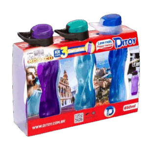 BOX MONACO PREMIUM 650ML ALÇA - 3 PCS  – REF. 6111